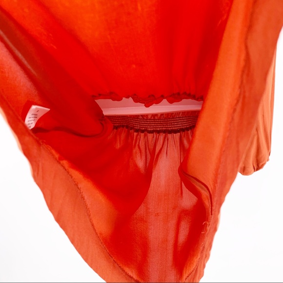 12th Street by Cynthia Vincent Orange Silk Top S - Picture 6 of 8